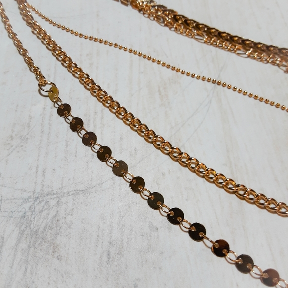 Gold Boho Varied Multi-Layered Coin Necklace - Picture 5 of 9